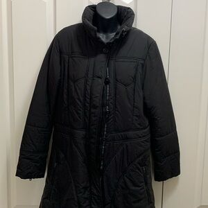 Vintage Armani Jeans Long Zip Funnel Pockets Cuffs Hide-Away Hood Bungee Buttons